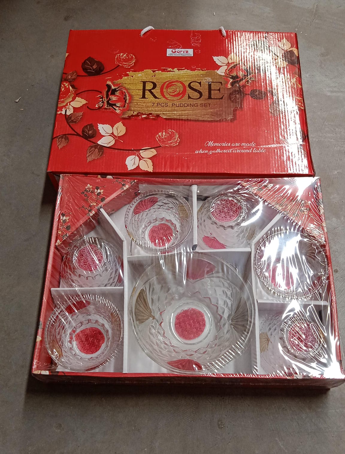 Rose glass Multipurpose Pudding / Dessert / Ice Cream Bowl Set for Home use, Home & Kitchen Serving Bowl for Sundae, Sweets, Snacks, Fruit, Pudding, Nuts or Dip, Serving Bowls 6 Medium & 1 Big Bowl (Set of 7 pc) Rose glass Multipurpose Pudding / Dessert / Ice Cream Bowl Set for Home use, Home & Kitchen Serving Bowl for Sundae, Sweets, Snacks, Fruit, Pudding, Nuts or Dip, Serving Bowls 6 Medium & 1 Big Bowl (Set of 7 pc)